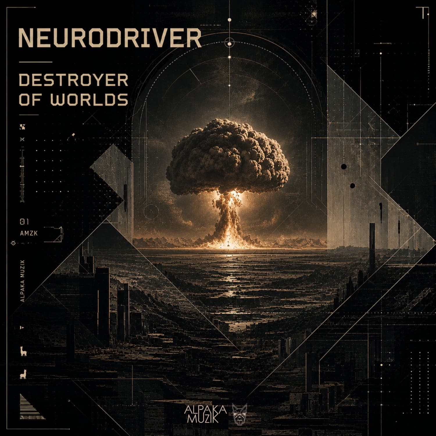Destroyer of Worlds cover art: a mushroom cloud rising over a dark ruined cityscape, with the title in gold lettering.